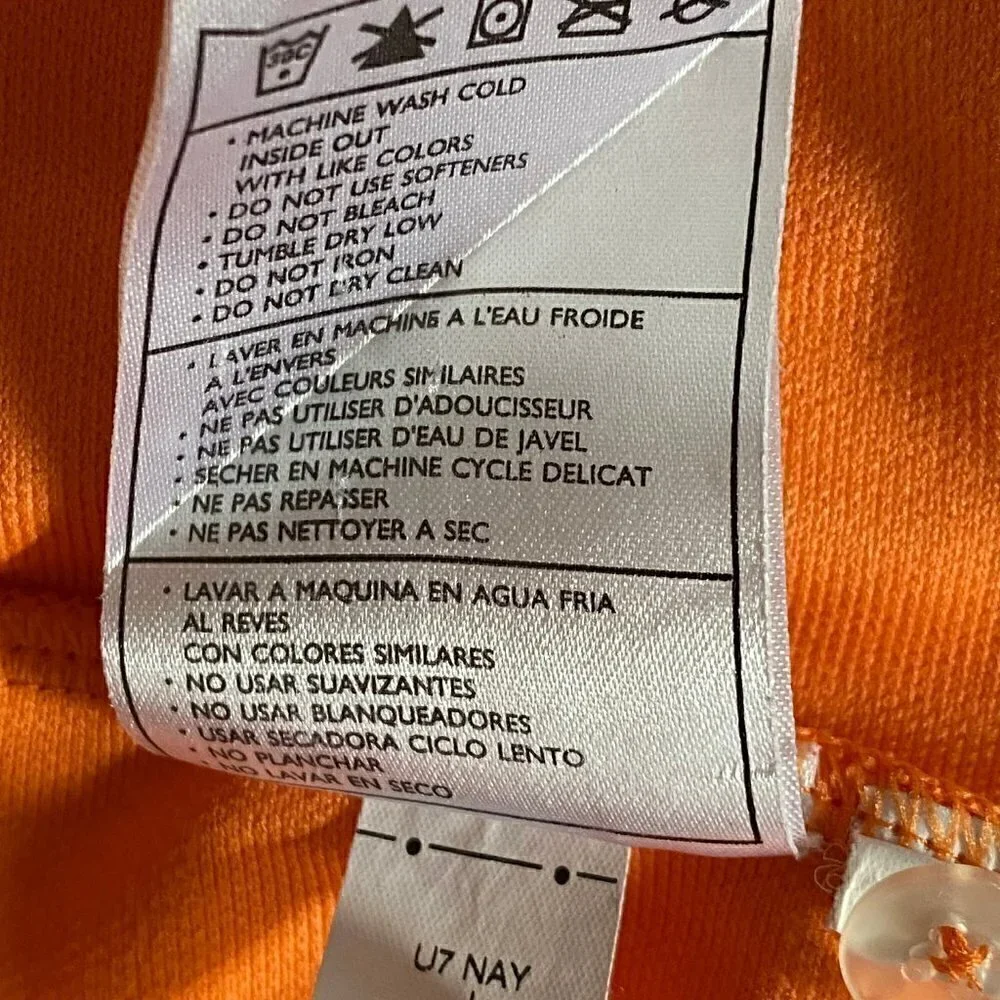 Nike Golf Mens Dri Fit Polo Shirt Orange Button Up Collar Size Large